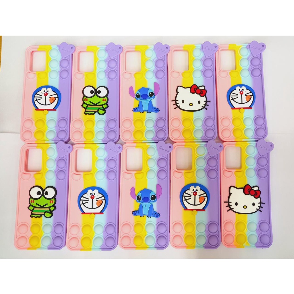softcase karakter rainbow+pop Doraemon keropi mouse hello kitty  For CASE VIVO Y20 ~ VIVO Y21S ~ VIV