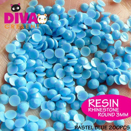 DEKORASI SLIME / NAIL ART RESIN RHINESTONE ROUND 3MM HIASAN KUKU