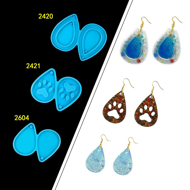 Siy 3pcs Cetakan Resin Bentuk Tetesan Air Bahan Silikon Untuk Kerajinan Tangan DIY