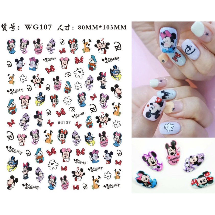 1 Lembar Stiker Kuku Mickey Mouse Motif Lucu dan Unik