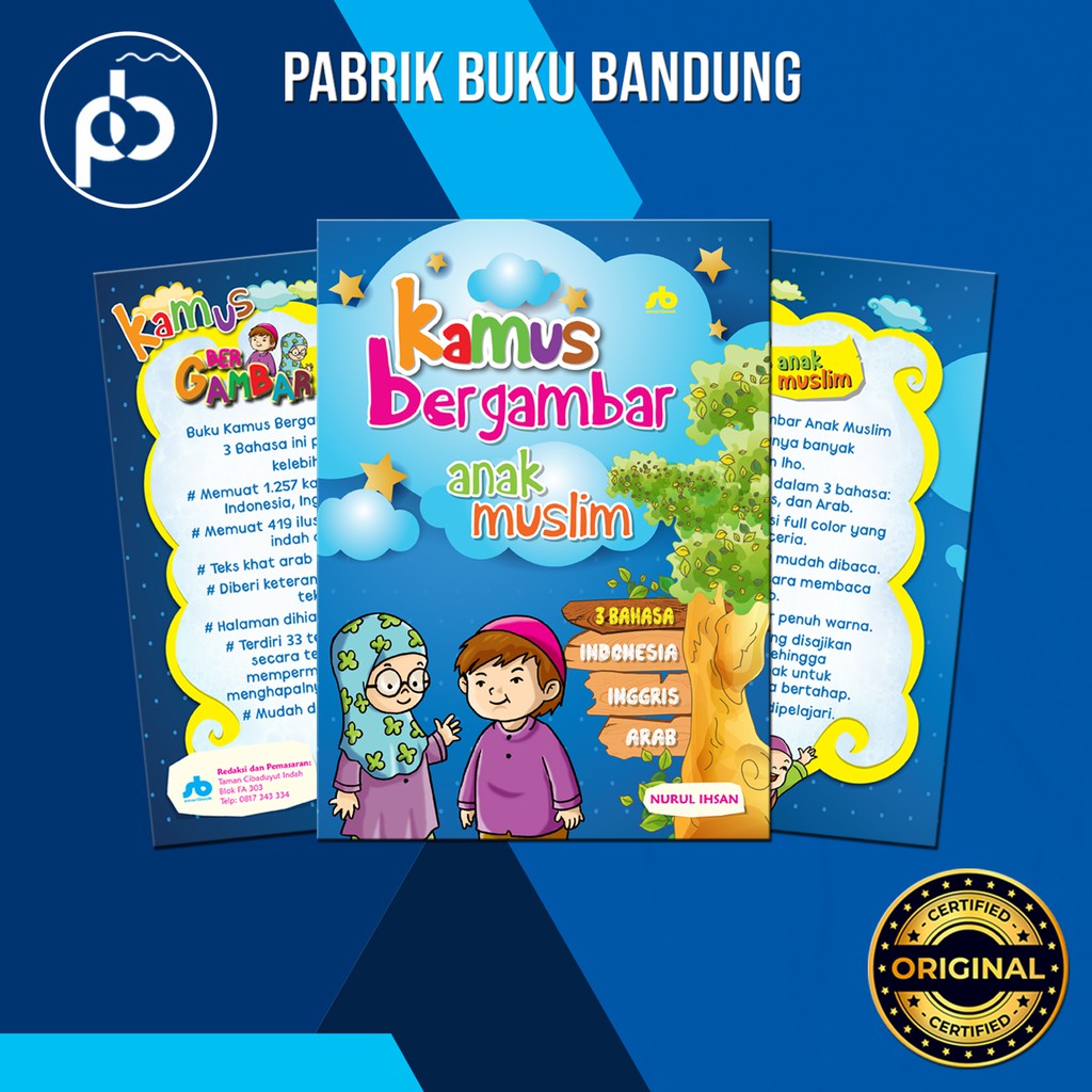 Kamus Anak Bergambar Berwarna 3 Bahasa Indonesia Inggris Arab | Buku Belajar Bahasa | 72 Hal 17x23 | Smartbook