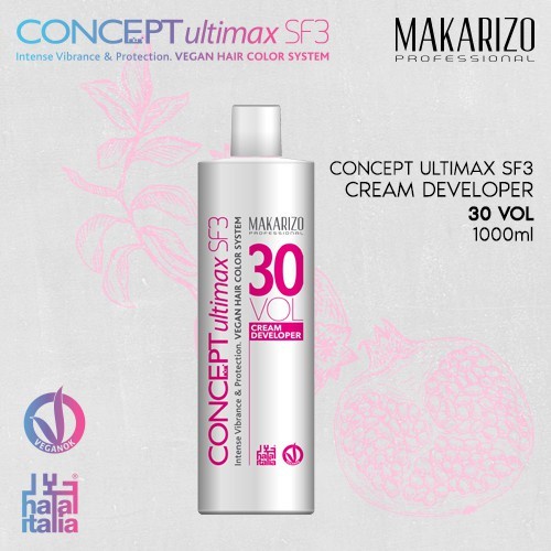 ★ BB ★ Makarizo Professional Concept Ultimax Cream Developer SF3 30 Volume Bottle 135 mL - 1000 mL | Pewarna Rambut