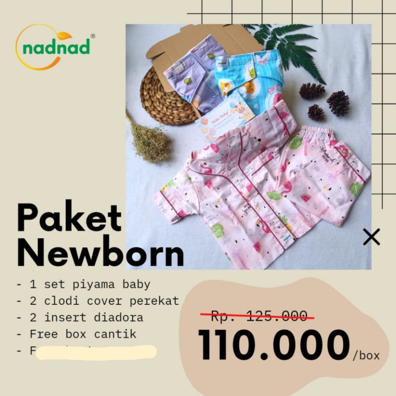 Obral Paket Hampers Newborn Clodi Nadnad free box popok kain nad nad new born baby Indonesia