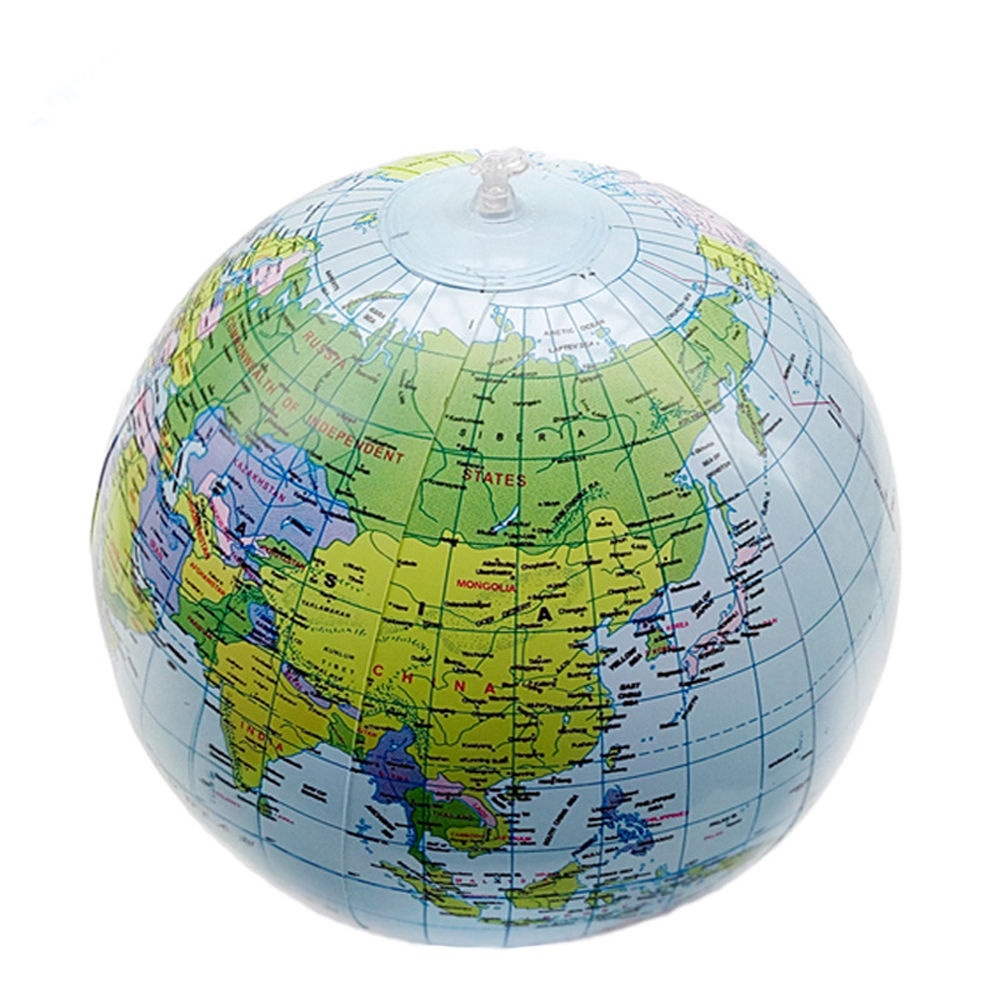 QUINTON Gift Globe Durable Toys Inflatable Earth Blow Up English Balloon Ball Giant Kids World Map/Multicolor