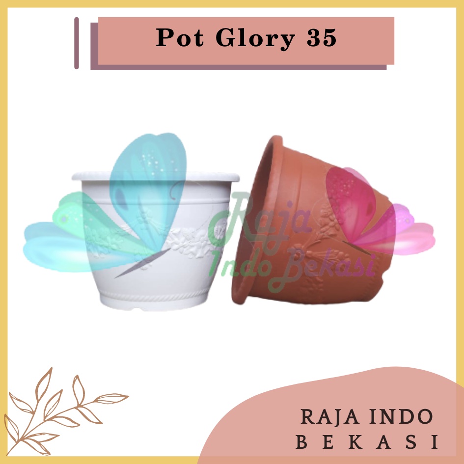 Rajaindobekasi Pot Shallom Glory 35 Putih Merah Bata Coklat Terraccota Terakota Pot Glory Kotak Ukuran 40 45 Cm Motif Bunga Timbul Pot Bunga Besar Murah Tebal Bagus