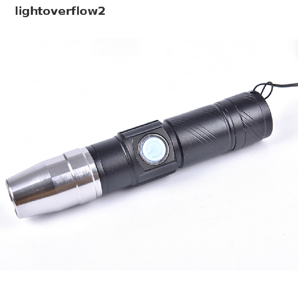 (lightoverflow2) Lampu Senter LED Ultraviolet 3 Mode 365nm Dengan Port Charger USB