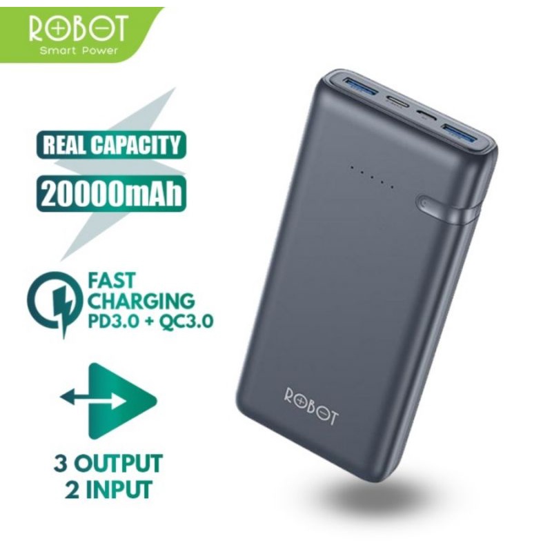 ROBOT Powerbank 20000mAh LED Dual Port USB RT21 Quick Charge