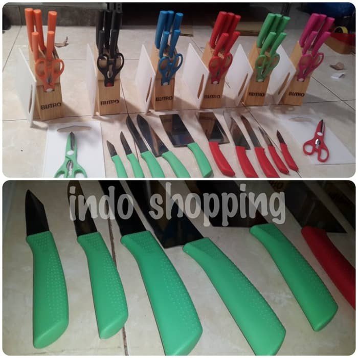 pisau set bistro warna / knife set bistro