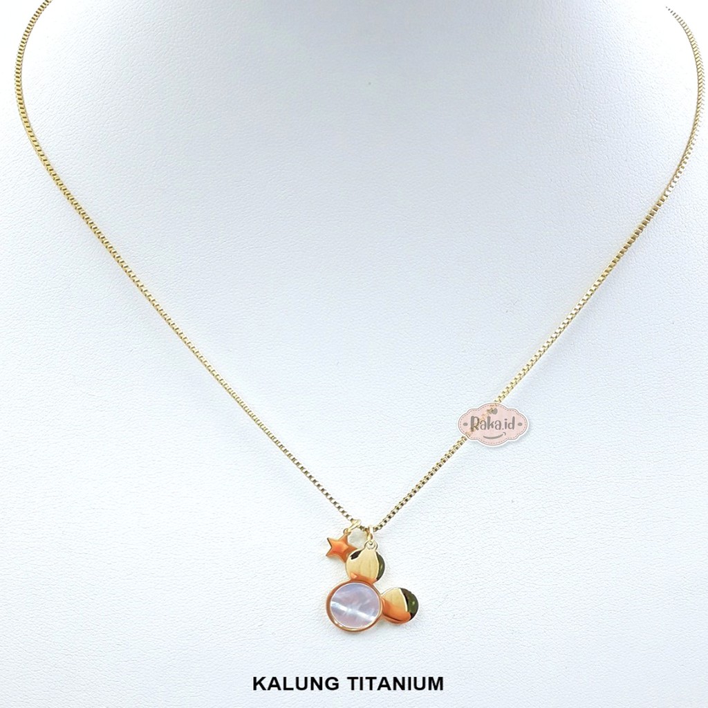 RAKA Acc - Kalung Wanita Kalung Titanium Mickey Love Bintang Perhiasan Cantik Wanita Berkualitas 445