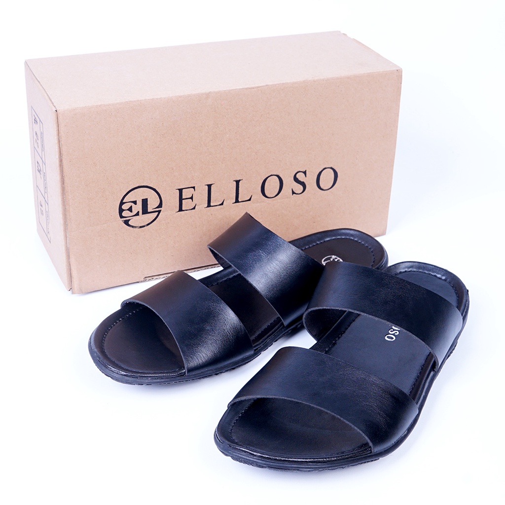 Sandal Kulit Pria Sendal Slop Keren Kekinian Casual Original Kulit Pu Pria Model Terbaru Esd01 Sandal Santai Produk Premium Cod