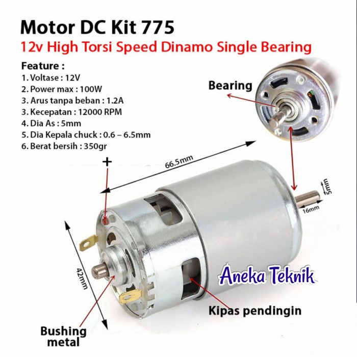 Fan Motor Dc 12V High Speed & Torsi