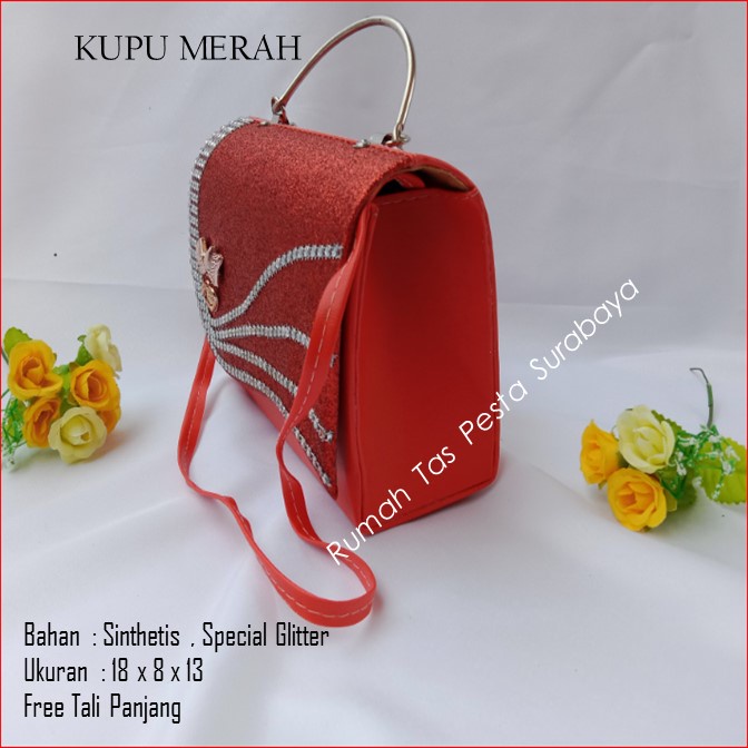 Tas Slempang,Tas Etnik,Tas Kekinian,KUPU MERAH