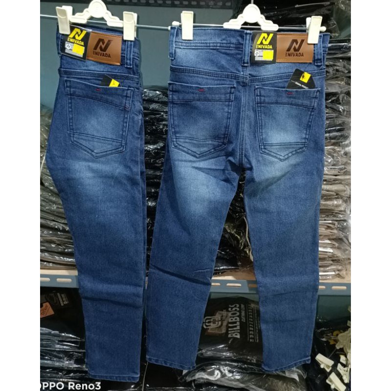 Celana Panjang Jeans Anak Perempuan Stretch Melar Anak Tanggung Cewe/Cowok 4-7Th