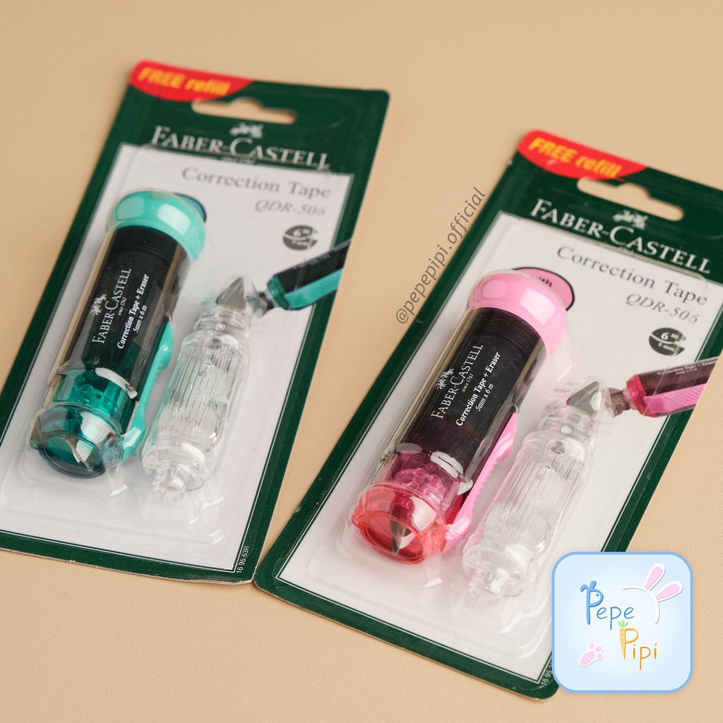 Tip-x + Penghapus Faber Castell QDR-506 Tipex Tip Ex 2 Ujung Setip Stip Eraser Tipex Kertas