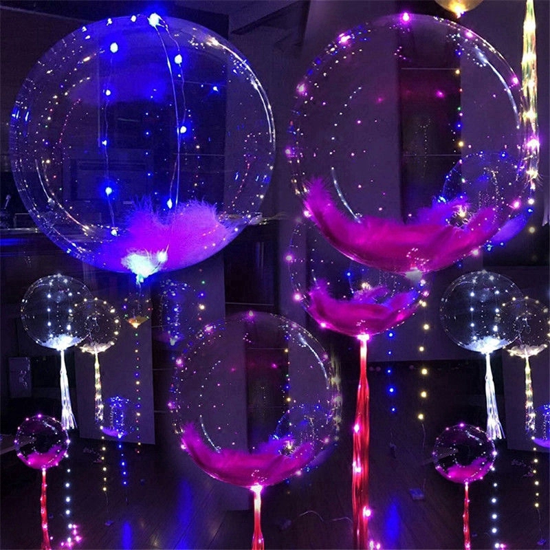 Balon Helium Dengan Lampu Led Luminous Transparan Untuk Dekorasi Natal