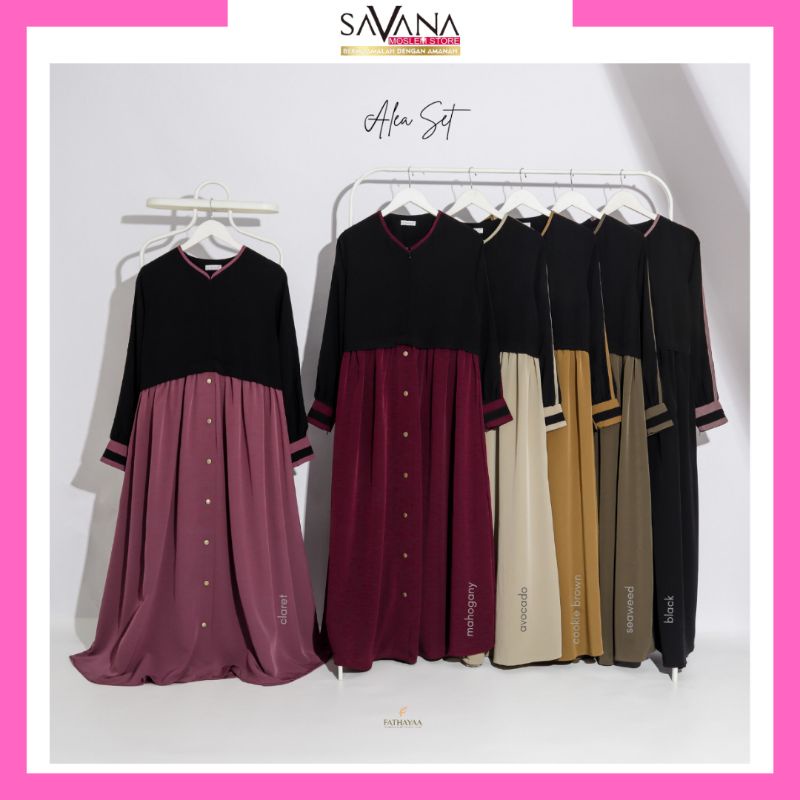 (Ready stock ) Gamis Set Dewasa Alea Set by Fathayaa Indonesia bahan Silky Deluxe lembut ringan adem