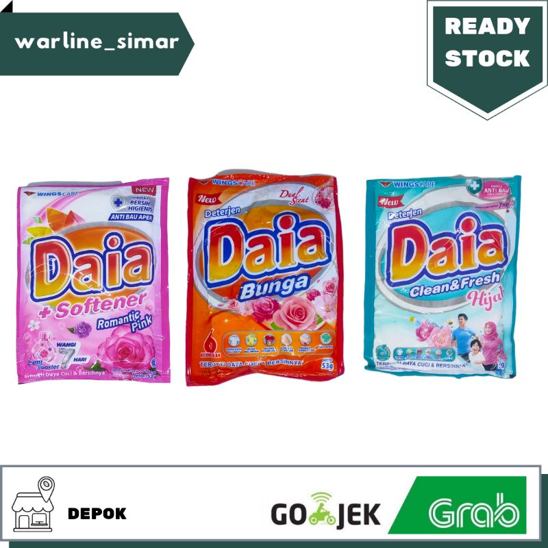 Daia Detergen Deterjen bubuk Sabun Cuci Baju Pakaian Sachet