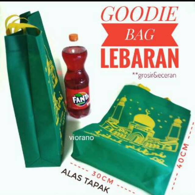 Tas Hantaran Lebaran Goodie bag Idul Fitri Ukuran 25x32cm dengan Alas Tapak Bawah