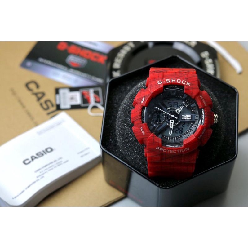 [BOX FULL SET] 4 Warna Jam Tangan Pria G-Shock GA110 Dualtime Rubber Motif