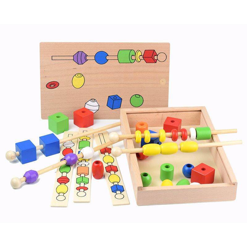 MAINAN EDUKASI BEADED PUZZLE BOX / PUZZLE MONTESSORI MERONCE KAYU