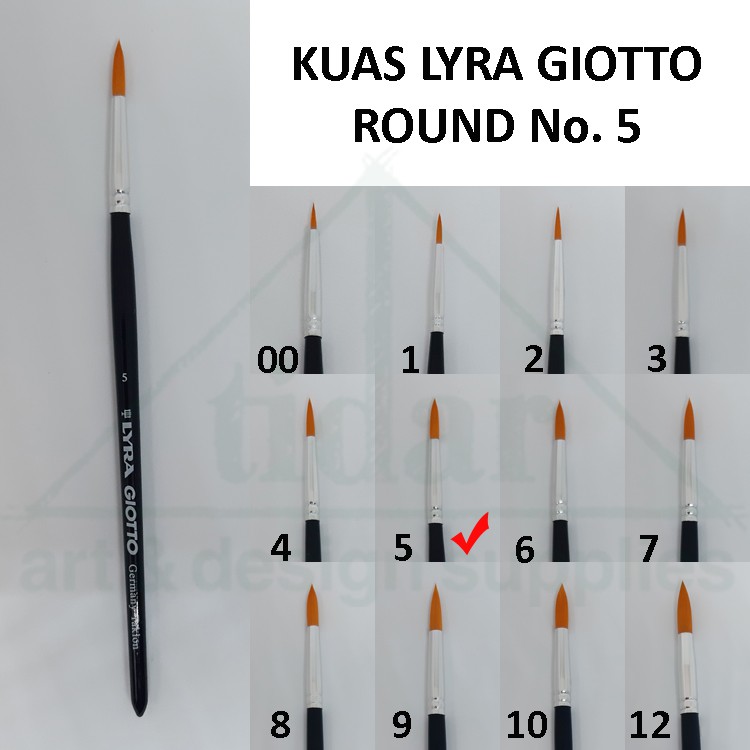 

Lyra Giotto Artist Round Brush No. 5 - Kuas Lukis Taklon Lira Bulat Lancip