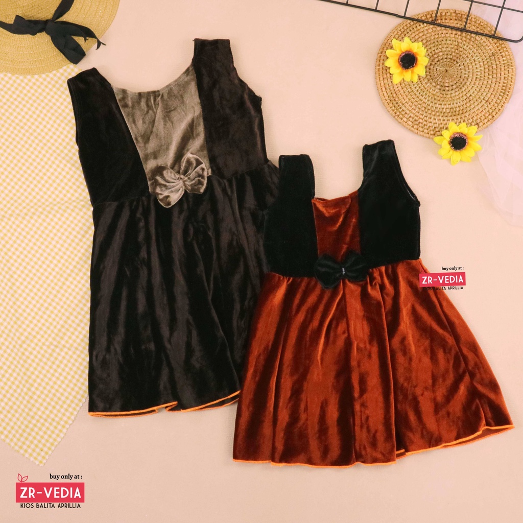 [BLUDRU] Dress Clairine uk Bayi - 3 Tahun / Baju Anak Perempuan Premium Murah Polos Yukensi Adem