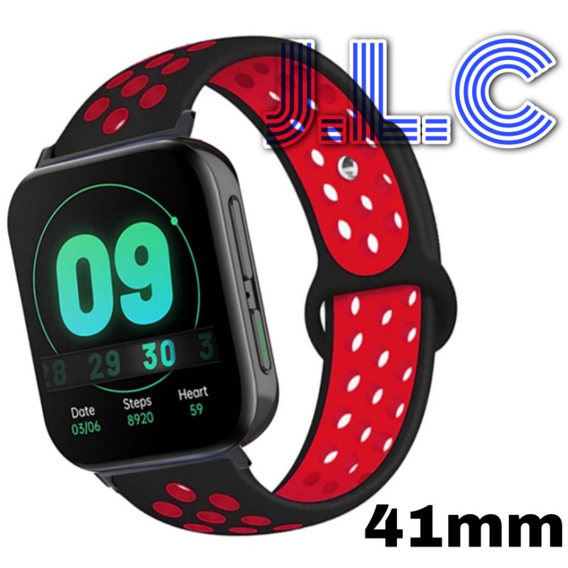 Strap Rubber Silikon Silicone Nike Style Watch Band Tali Jam Tangan Oppo Watch 41mm Acc Jam Tangan S