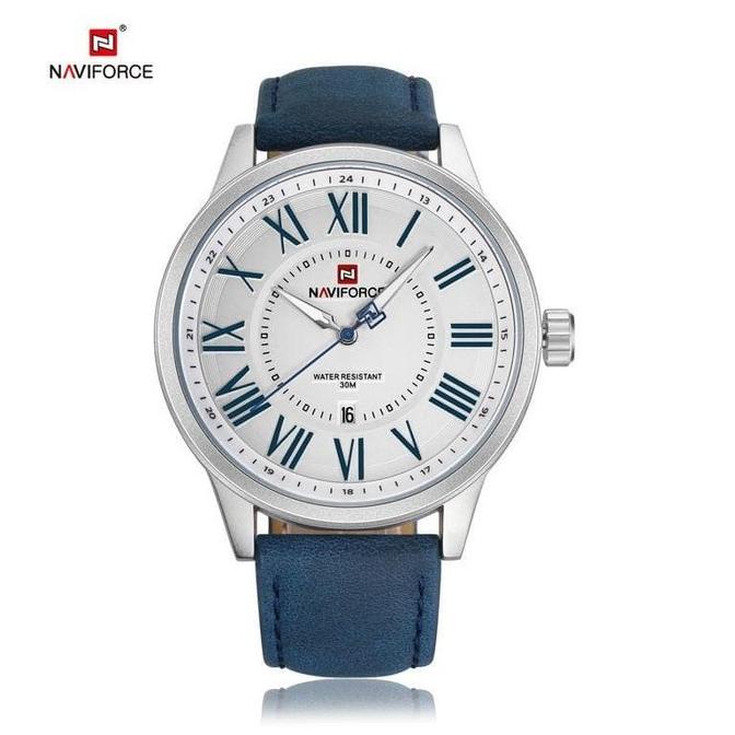Jam Tangan Simple Pria Naviforce 9126 Analog Tanggal Aktif Original