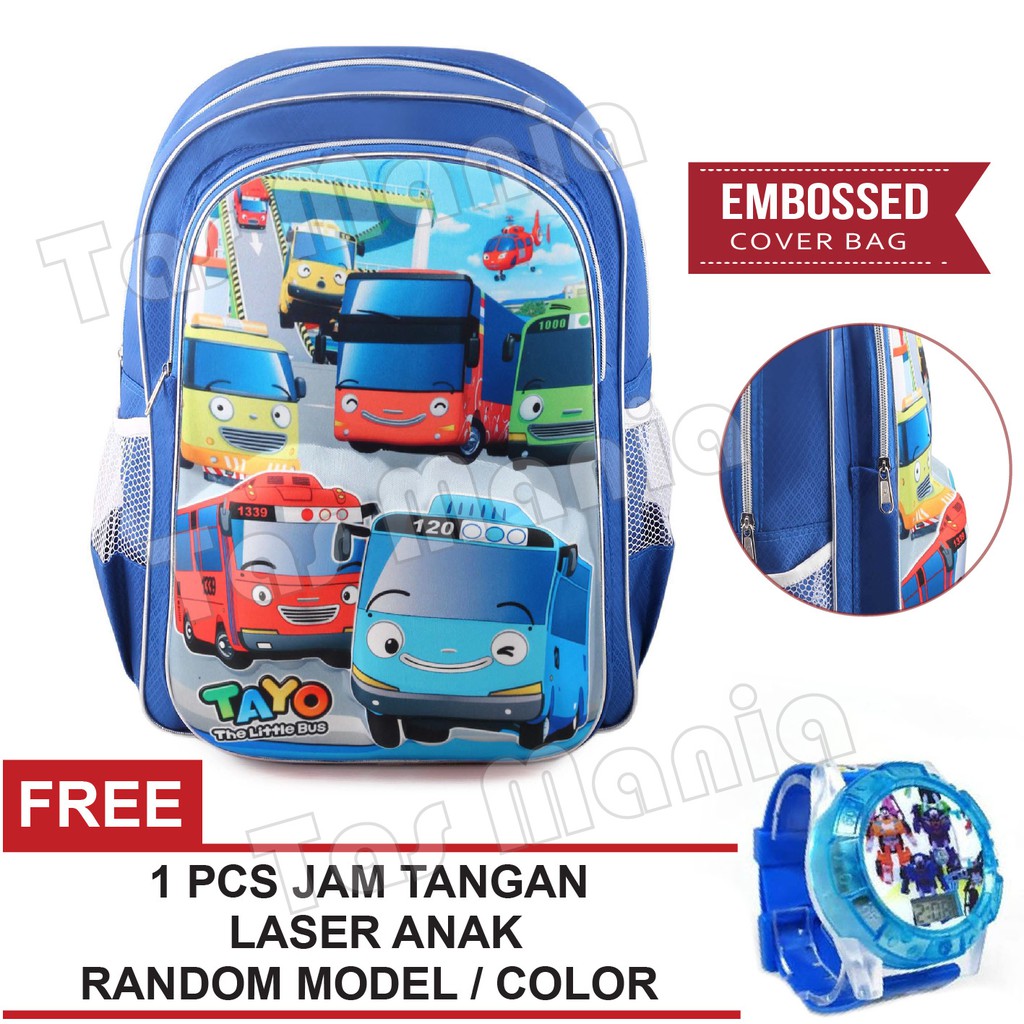 PTS - Ransel Sekolah Anak Cowo / Laki Laki Karakter - Big Emboss + FREE Jam Tangan Laser .PTS