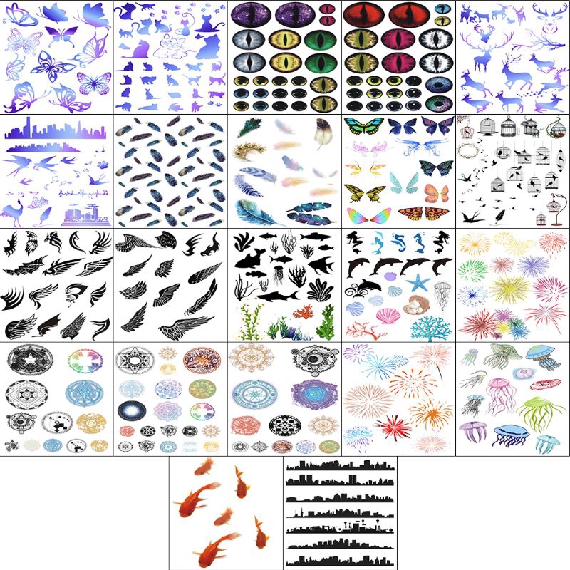 Download Flgo 3d Small Fish Butterfly Feather Sticker Diy Three Dimensional Epoxy Stickers Shopee Indonesia