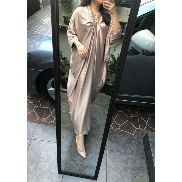 TMR KAFTAN DRESS SATIN (ADA SIZE XL) (BC KETERANGAN SBELOM BELI) / fashion muslim JUMBO