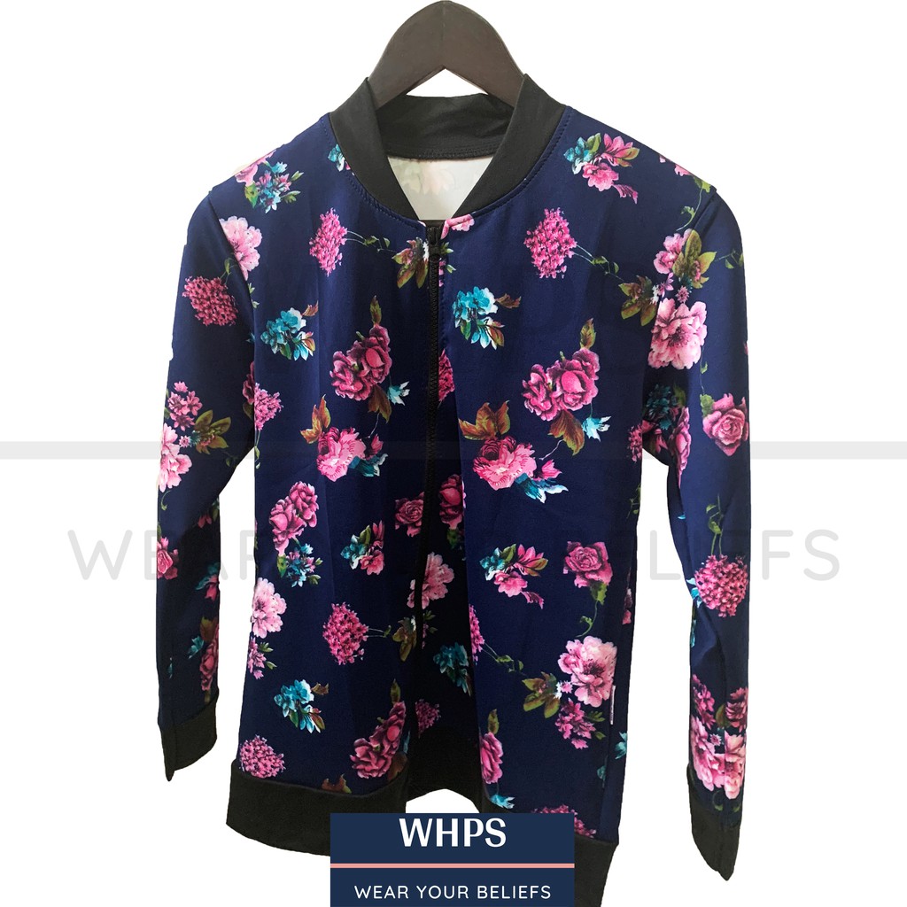 JAKET WANITA BOMBER FLOWER