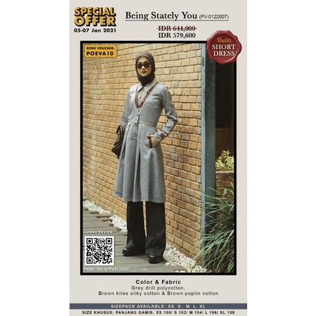 Poeva PV-0122007 Camaraderie Tunik Short Dress By Tuneeca Diskon Sale Promo