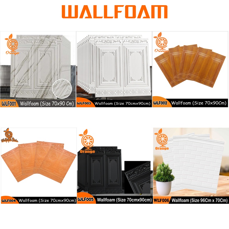 Wallpaper 3D Wallpaper Stiker Dinding Foam Brickfoam Elegan Maoulding Wallpaper Motif Kayu Hiasan Dinding Dekorasi Diy 70Cm X 90Cm