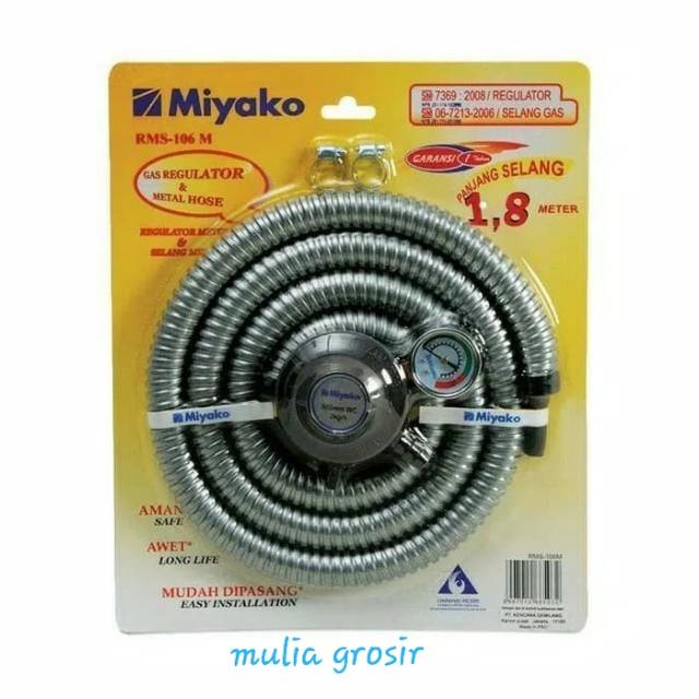 Selang Gas Miyako + Regulator Meteran / Selang Miyako