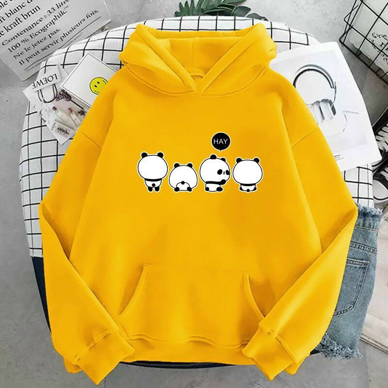 S - XXXXXL(6XL) Hoodie Hay PANDA OVERSIZE Jaket Dinggul Panda JUMBO Pria Wanita 5XL 4XL 3XL 2XL XL L XXL XXXL Jacket Jumper Cute Fleece Bear Panda Pink Kuning Biru Merah Hitam Putih