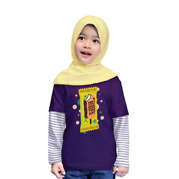 Kaos anak Afrakids AF166 &quot;Dont Forget Do'a Before You Eat&quot; Lengan Panjang