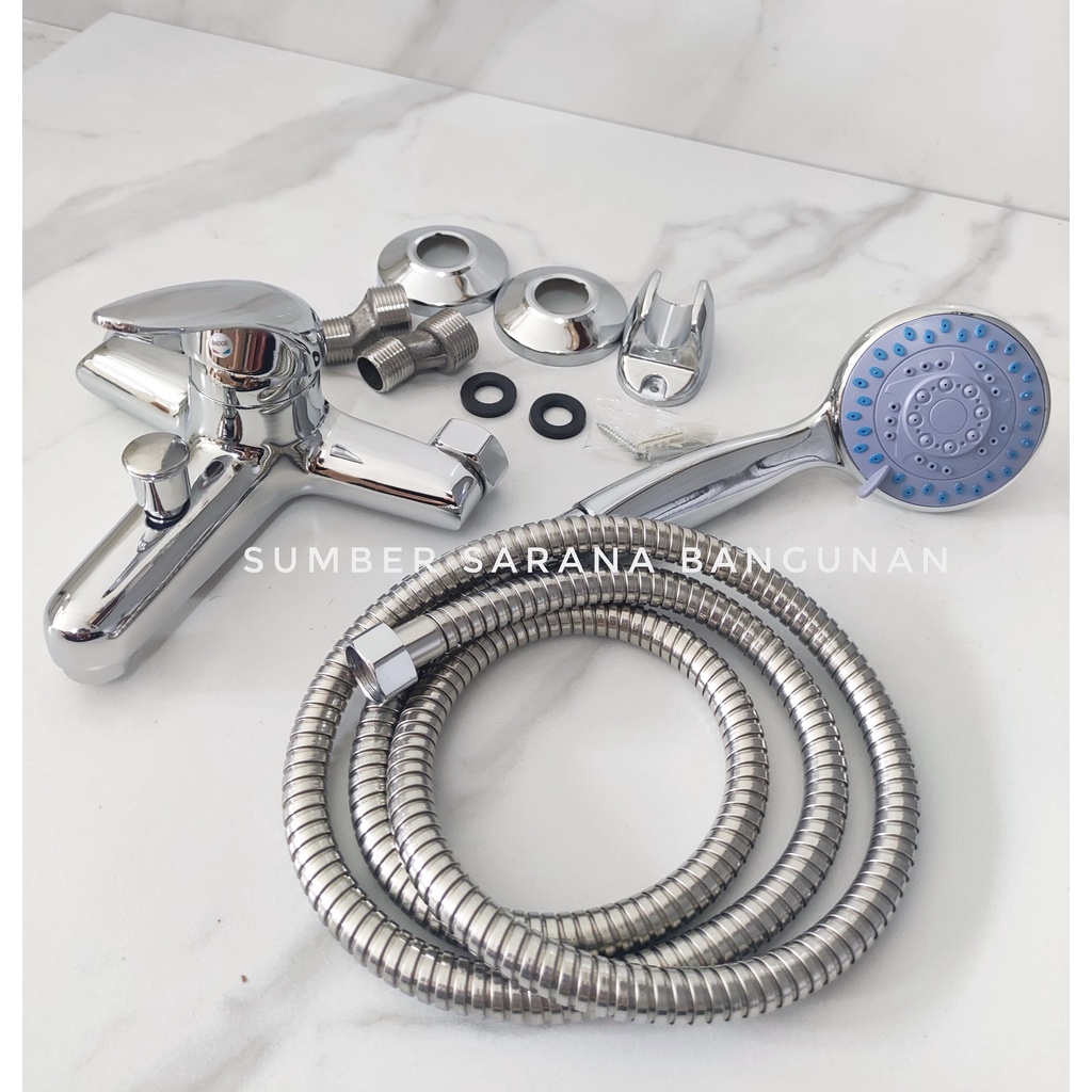 Kran Panas Dingin Stainless / Keran Mixer Shower Set Chrome Padova