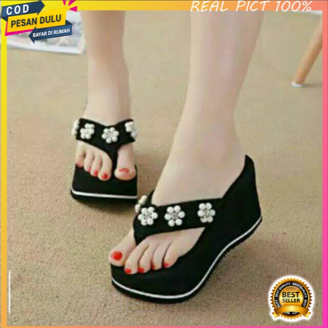 Sandal Wedges Spon Wanita ipomoea | wedges spon jepit simple ( Ipo wgs 01)