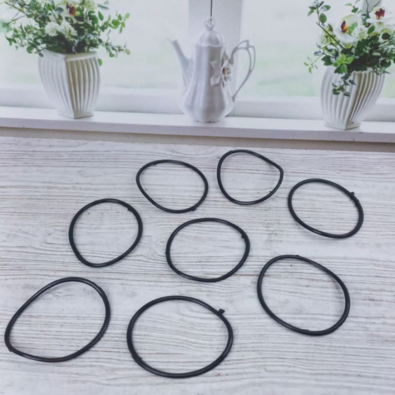 Gelang Karet Polos Hitam Isi 7Pcs Gelang Pria