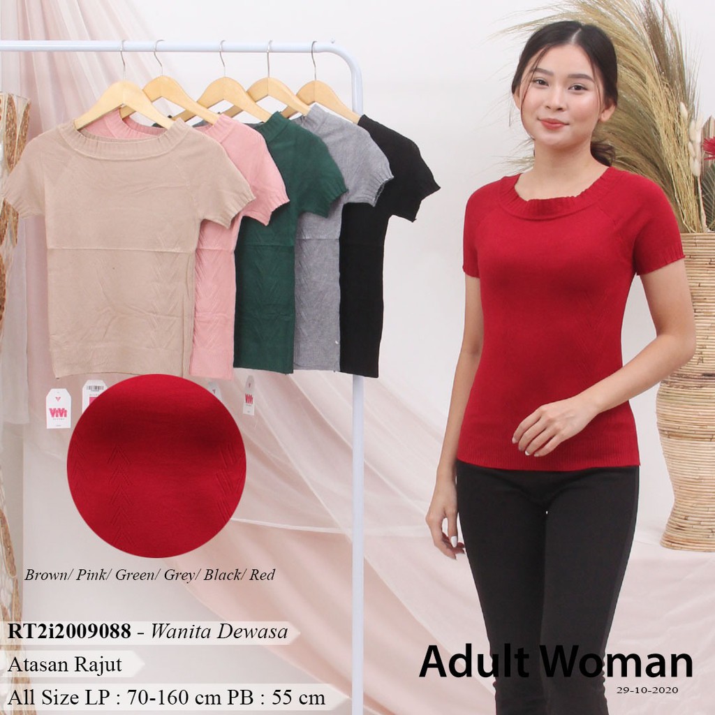 Kaos Sabrina Rajut Polos Kualitas Import