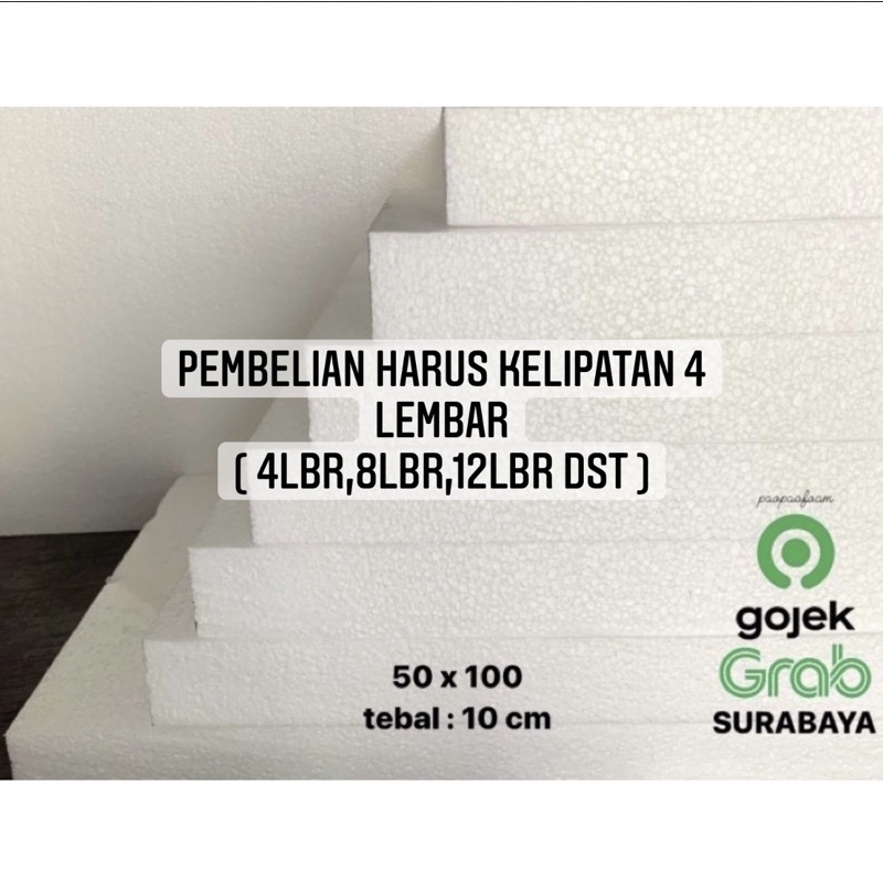 Jual Styrofoam Gabus Lembaran X Cm Tebal Cm Khusus Gojek Grab Shopee Indonesia