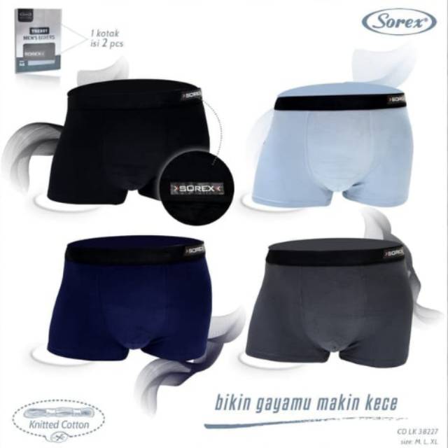 Celana dalam laki  Boxer Sorex 38227 isi 2pcs