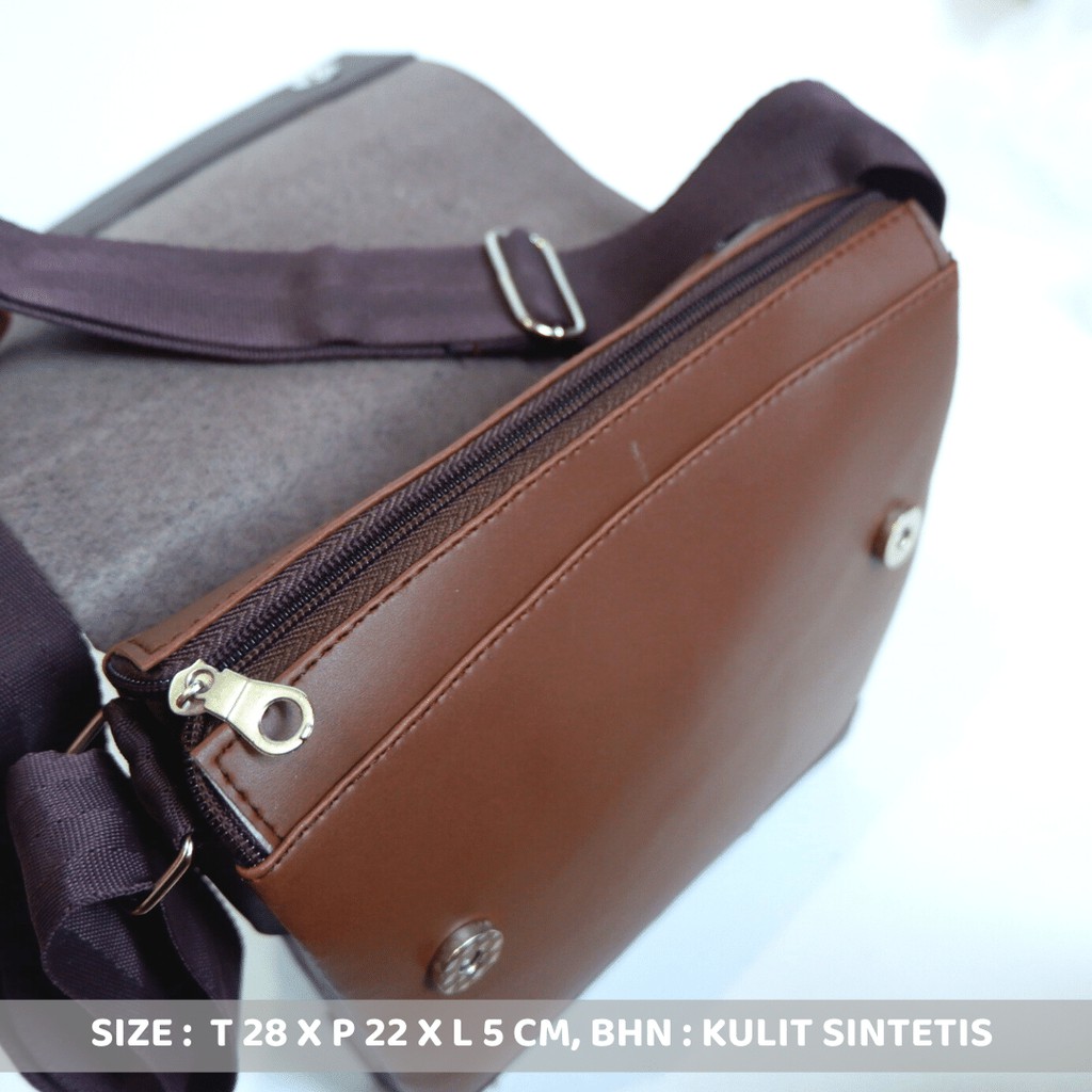 Tas Pria Tas Bahu Selempang Pria POLOS GESPER Kulit SINTETIS Muat Gadget 8 Inchi Slingbag cowok