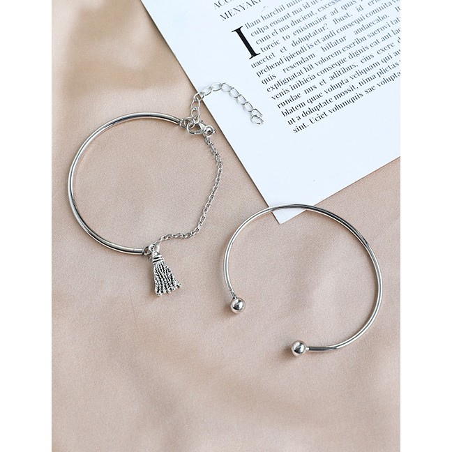 LRC Gelang Fashion Silver Alloy Bracelet Bracelet Set K39438