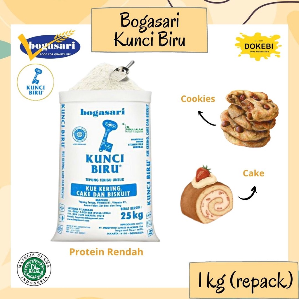 

TEPUNG TERIGU KUNCI BIRU 1 KG PROTEIN RENDAH KUNCI BIRU