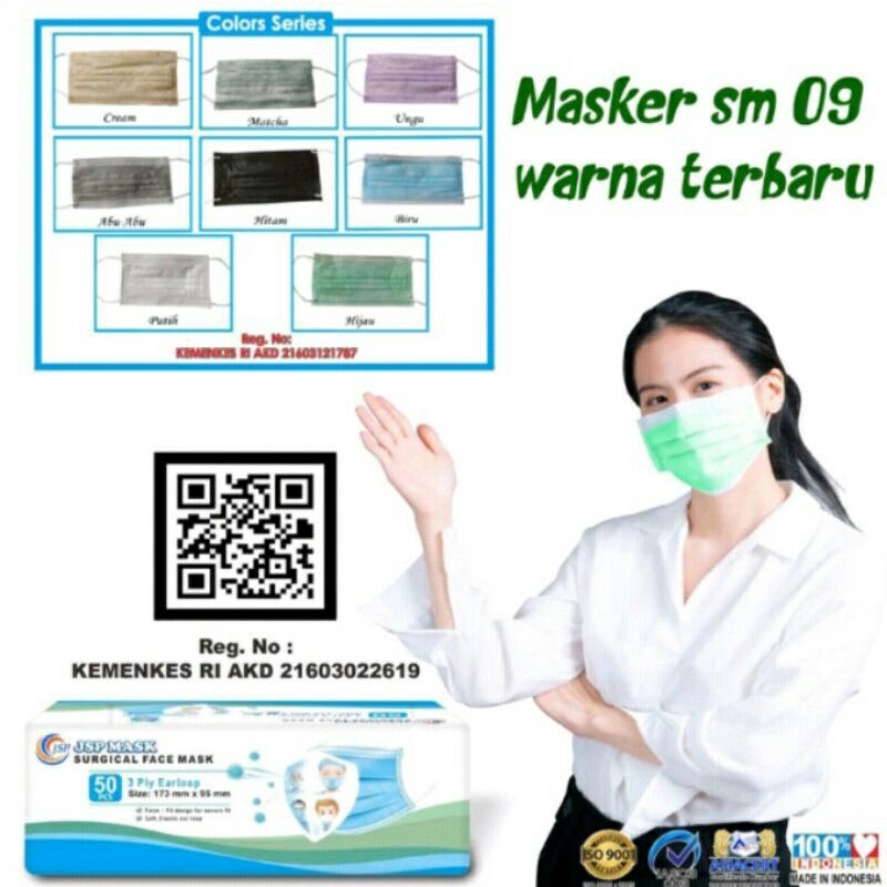 JSP MASK Duckbill/Earloop 3ply Disposable Face Mask isi 50pcs Premium Quality Semarang