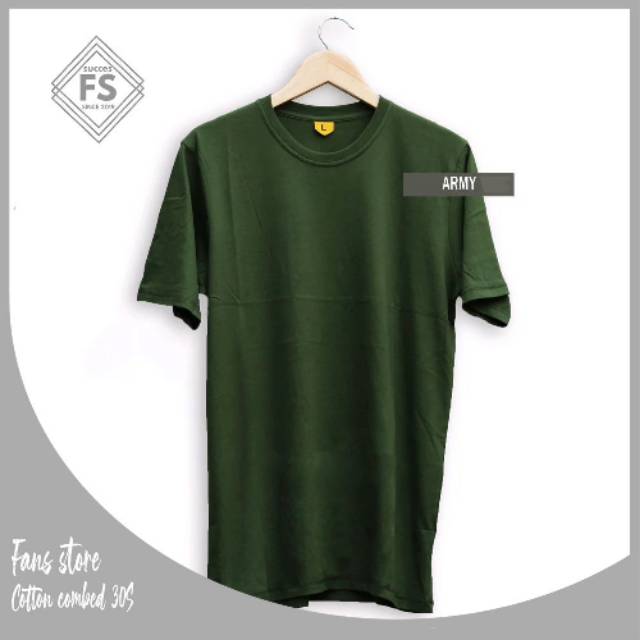 Kaos Polos Lengan pendek Anti Luntur Warna Hijau Botol