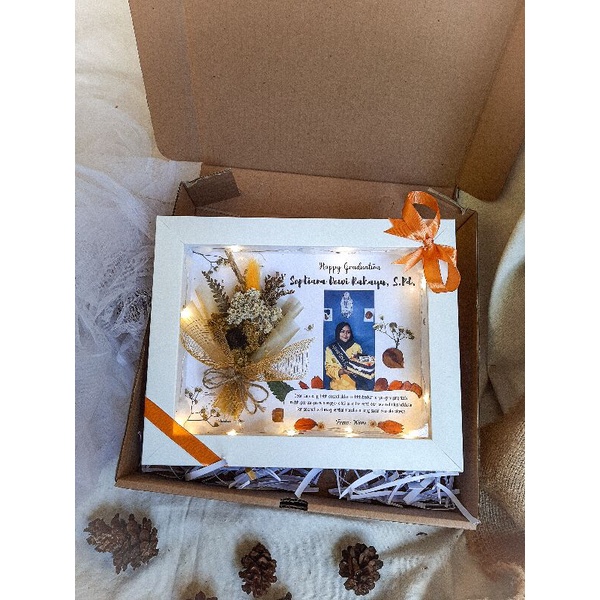 Flower Frame Lampu + gift box POP UP 3D Kado Viral