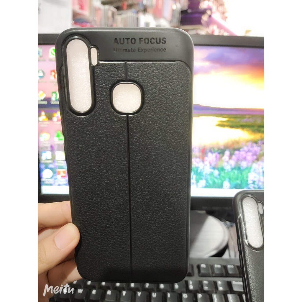 Auto Fokus Infinix S5 Lite X652 6.6 inchi Leather Soft Case X652B AUTOFOCUS Motif Kulit Jeruk